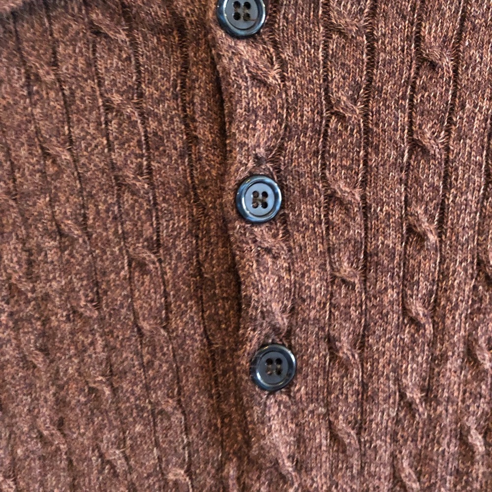 Giovanni Size Large Burgandy Mens 100% Cotton Sweater W Buttons & Collar RN92005 - Picture 3 of 7
